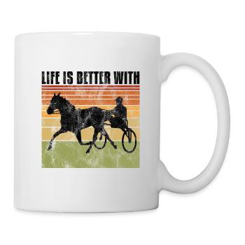 Life is better with Harness Racing Trotting Trot - Mug - white - Right