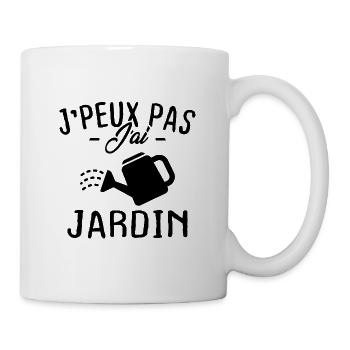 J'peux pas j'ai jardin / Cadeau retrait jardin - Mug blanc - blanc - Droite