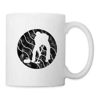 Eis Curling Curler Eisstockschießen Retro Geschenk - Tasse - Weiß - Rechts