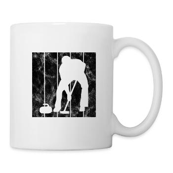 Ice Curling Curler Ice Stock Shooting Retro Gift - Mug - white - Right