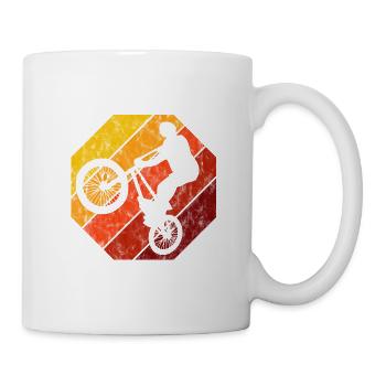 BMX Rad Fahrrad Retro Geschenk Bicycle Motocross - Tasse - Weiß - Rechts