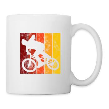 Cadeau rétro de vélo de vélo BMX Vélo Motocross - Mug blanc - blanc - Droite