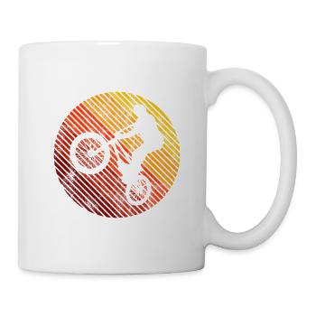 BMX Rad Fahrrad Retro Geschenk Bicycle Motocross - Tasse - Weiß - Rechts