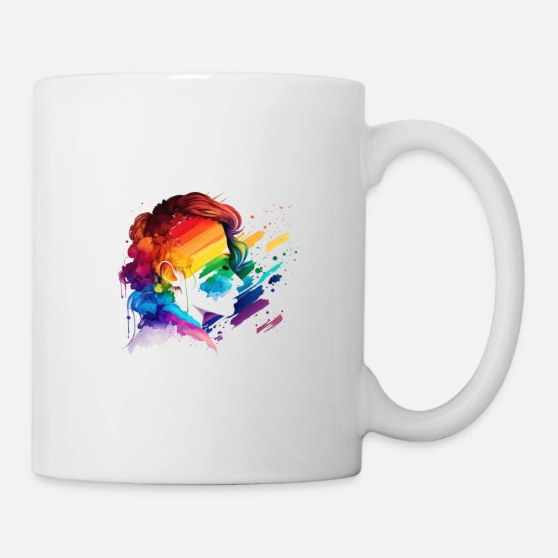 Regenbogenfrau - Tasse - Weiß