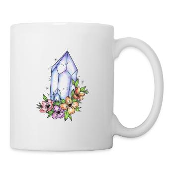 Aesthetic crystal and flowers - Mug - white - Right