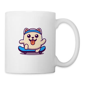 Happy Skateboard Dog - Mug blanc - blanc - Droite