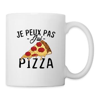 Je peux pas j'ai pizza - Mug blanc - blanc - Droite