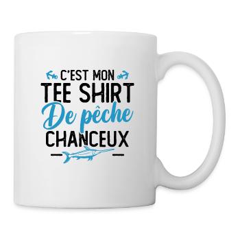 C'est mon tee shirt de pêche chanceux - Mug blanc - blanc - Droite