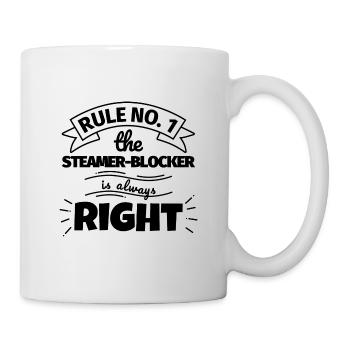 STEAMER-BLOCKER lustiges Geschenk - Tasse - Weiß - Rechts
