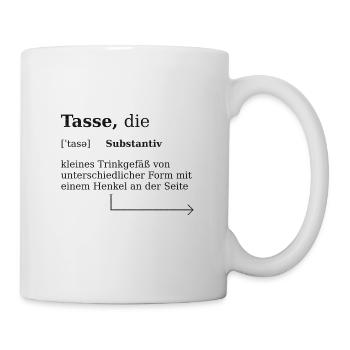 Tasse Duden mit Pfeil - Tasse - Weiß - Rechts