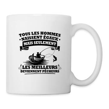 Les meilleurs deviennent pêcheurs - Mug blanc - blanc - Droite