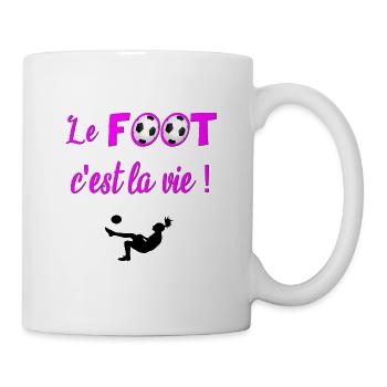 le foot c est la vie - Mug blanc - blanc - Droite