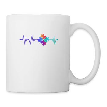 Puzzle heartbeat - Mug - white - Right