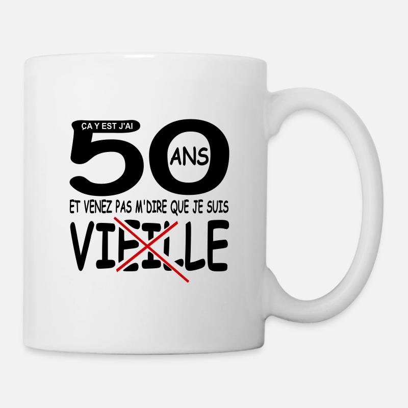 50 ans / anniversaire 50 ans / cadeau 50 ans - Mug blanc - blanc