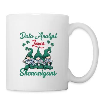 Analyste de données Saint-Patrick - Mug blanc - blanc - Droite