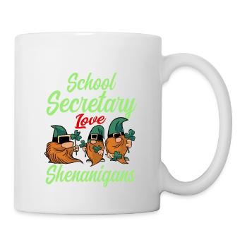 School secretary loves shenanigans St. Patrick's Day - Mug - white - Right