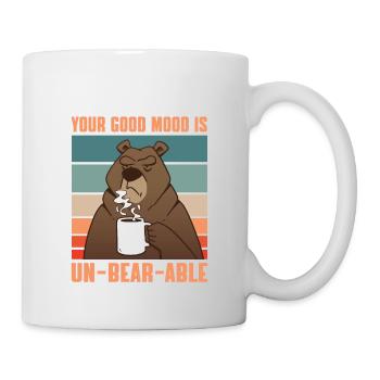 Funny Morning Coffee Drinking Brown Bear Bear - Mug - white - Right