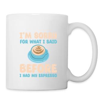 Lustiger Espresso Outfit Kaffee - Tasse - Weiß - Rechts
