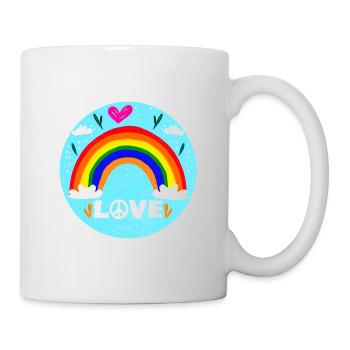 Regenbogen LGBT Peace - Tasse - Weiß - Rechts