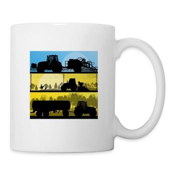 Tracteur Rayures 2 I Tracteur Enfants Funny Design - Mug blanc - blanc - Droite