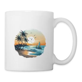 Ocean vibes, beach vibes, sunset on the beach, oce - Mug - white - Right