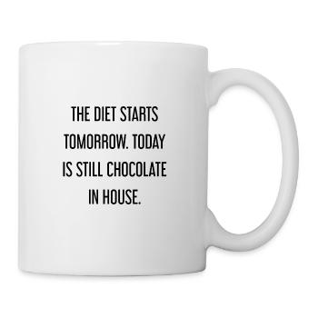 Le régime commence demain - chocolat dans la maison! - Mug blanc - blanc - Droite