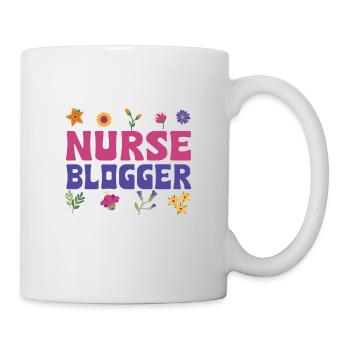Jolie infirmière blogueuse tenue florale - Mug blanc - blanc - Droite