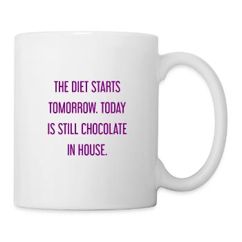 Le régime commence demain - chocolat dans la maison! - Mug blanc - blanc - Droite
