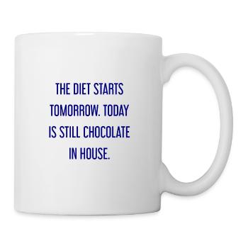 Le régime commence demain - chocolat dans la maison! - Mug blanc - blanc - Droite