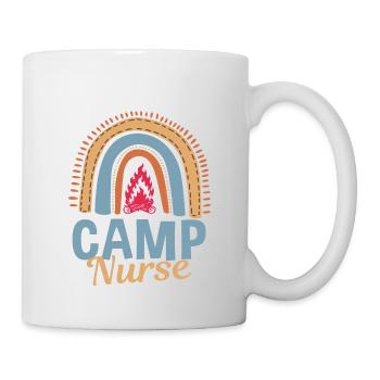 Cute camp nurse rainbow - Mug - white - Right