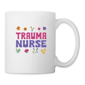 Trauma Krankenschwester Blumen Design - Tasse - Weiß - Rechts
