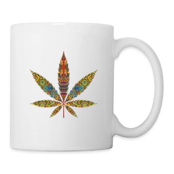 Feuille de chanvre Modèle légal Cannabis High Indica Weed - Mug blanc - blanc - Droite