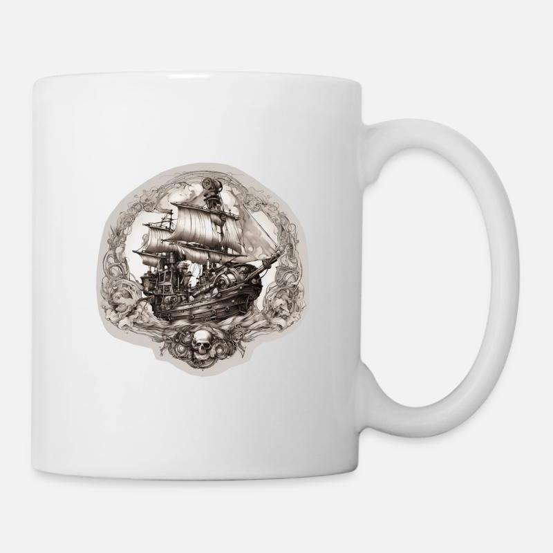 Bateau pirate - Mug blanc - blanc