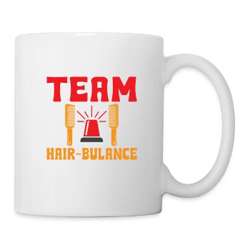 Team Hair-bulance Funny Hairstylist Word Game - Mug blanc - blanc - Droite