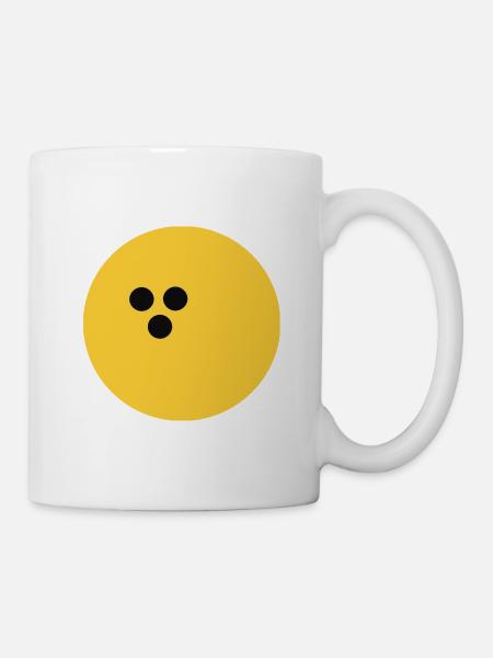 Bowlingkugel, Bowling gelb - Tasse - Weiß