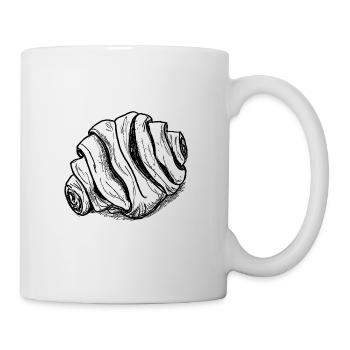Franzbrötchen Skizze - Tasse - Weiß - Rechts