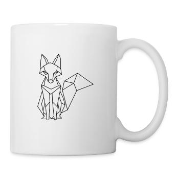 Polygon Fuchs – Geometrisches Kunstwerk - Tasse - Weiß - Rechts