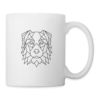 Berger australien géométrique - Mug blanc - blanc - Droite