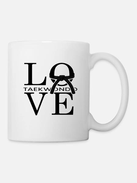 Taekwondo Kampfsport "schwarzer Gürtel" Allkampf - Tasse - Weiß