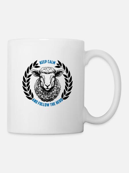 Schaf bleib ruhig und folge der Herde - Tasse - Weiß