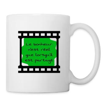 le bonheur n'est réel que lorsqu'il est partagée - Mug blanc - blanc - Droite