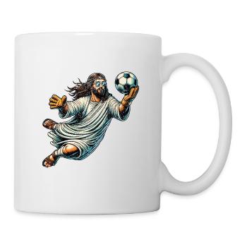 Jésus Football Cadeau Drôle Football Dieu Jésus Cadeau - Mug blanc - blanc - Droite