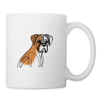 German Boxer Dog Line Black Design Line Art - Mug - white - Right