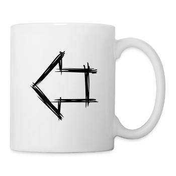 Flèche, droite gauche, symbole / icône dessiné à la main - Mug blanc - blanc - Droite