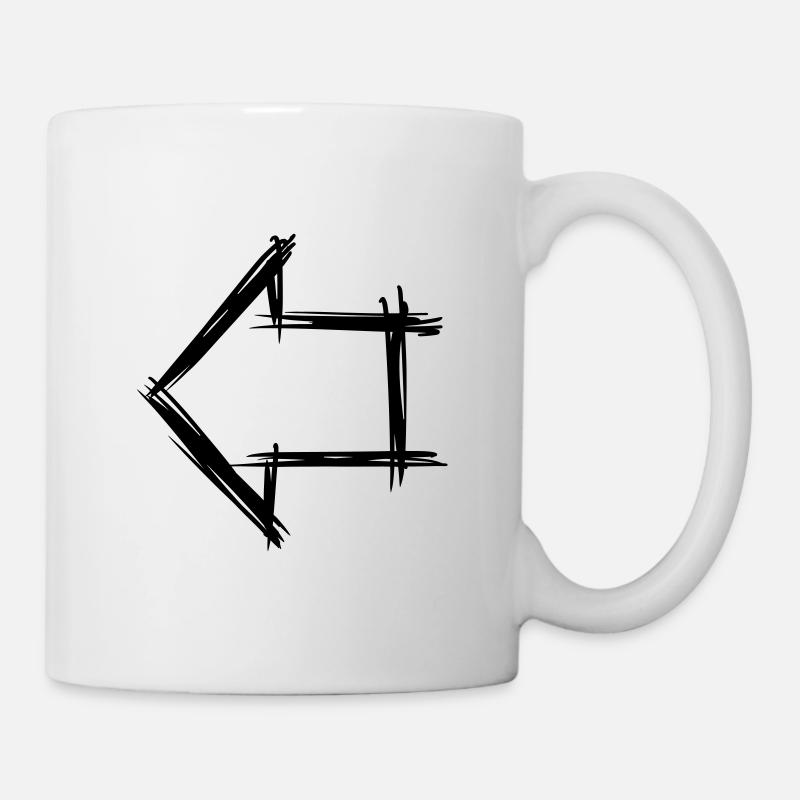 Pfeil, rechts links, Symbol / Icon hand gezeichnet - Tasse - Weiß