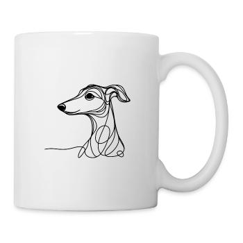Seesaw Greyhound Dog Line Design Line Art - Mug - white - Right