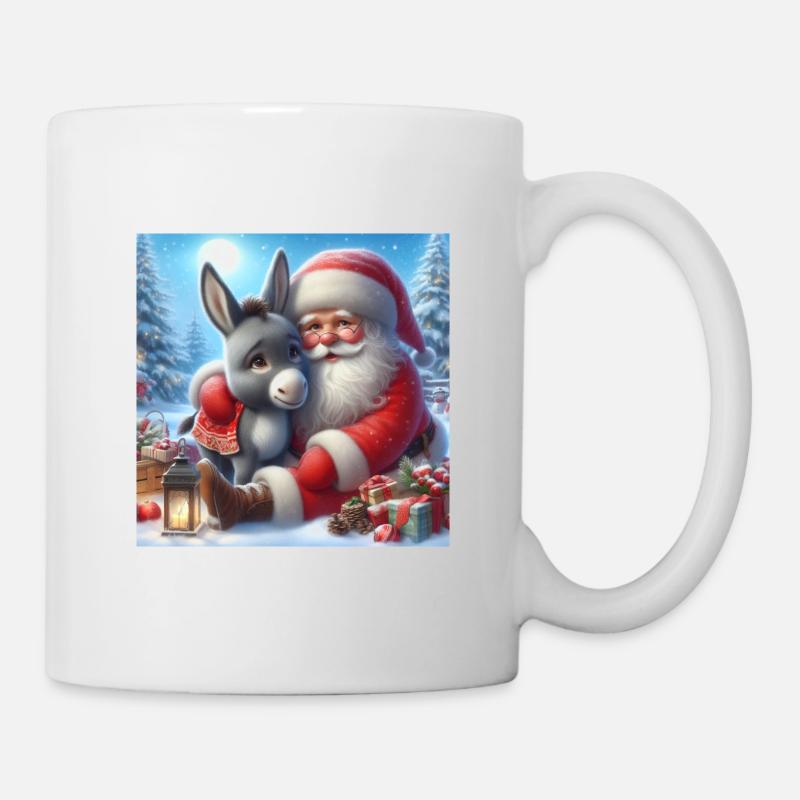 Saint-Nicolas avec un âne - Mug blanc - blanc