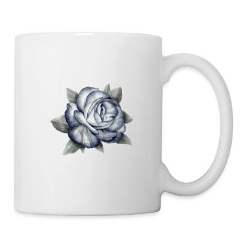 Gray rose with leaves isolated. - Tasse - Weiß - Rechts