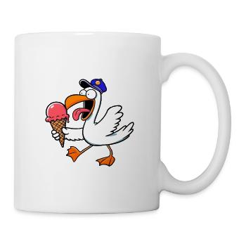 Fête de la célébration de la gaufre à la crème glacée de la mouette de la mer du Nord - Mug blanc - blanc - Droite