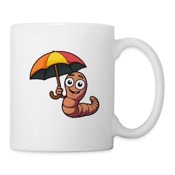 Worm Earthworm Umbrella Garden Umbrella Weather - Mug - white - Right